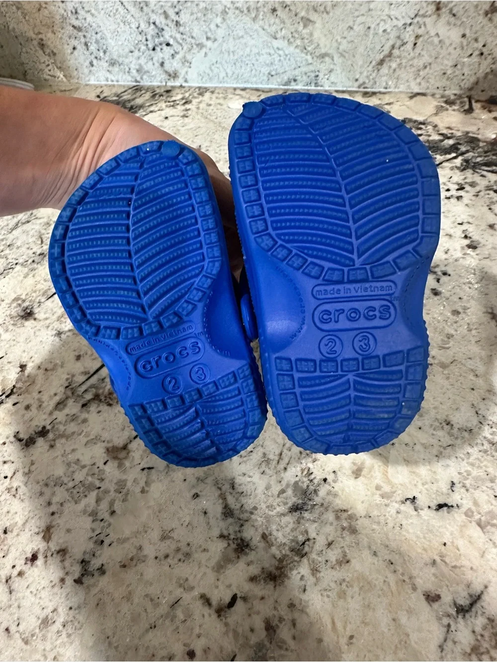 Crocs Kids Classic Clog in Blue - infant 2/3